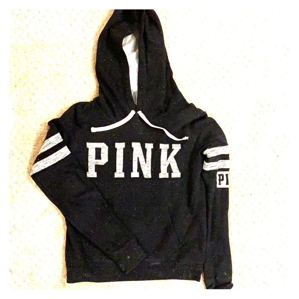 Victoria secret Pink-Size S- black speckled hoodie